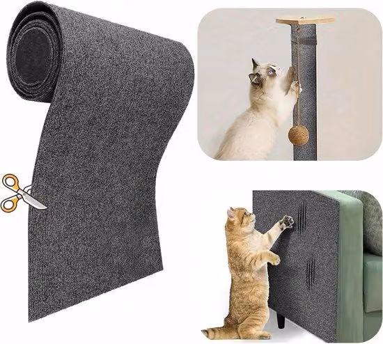 Grattatoio per gatti, 200 x 40 cm, superficie ruvida da graffiare, seduta resistente ai graffi, componente fai-da-te per elementi da graffiare, ideale per evitare che i gatti graffino i tappeti, elementi da graffiare per gatti.