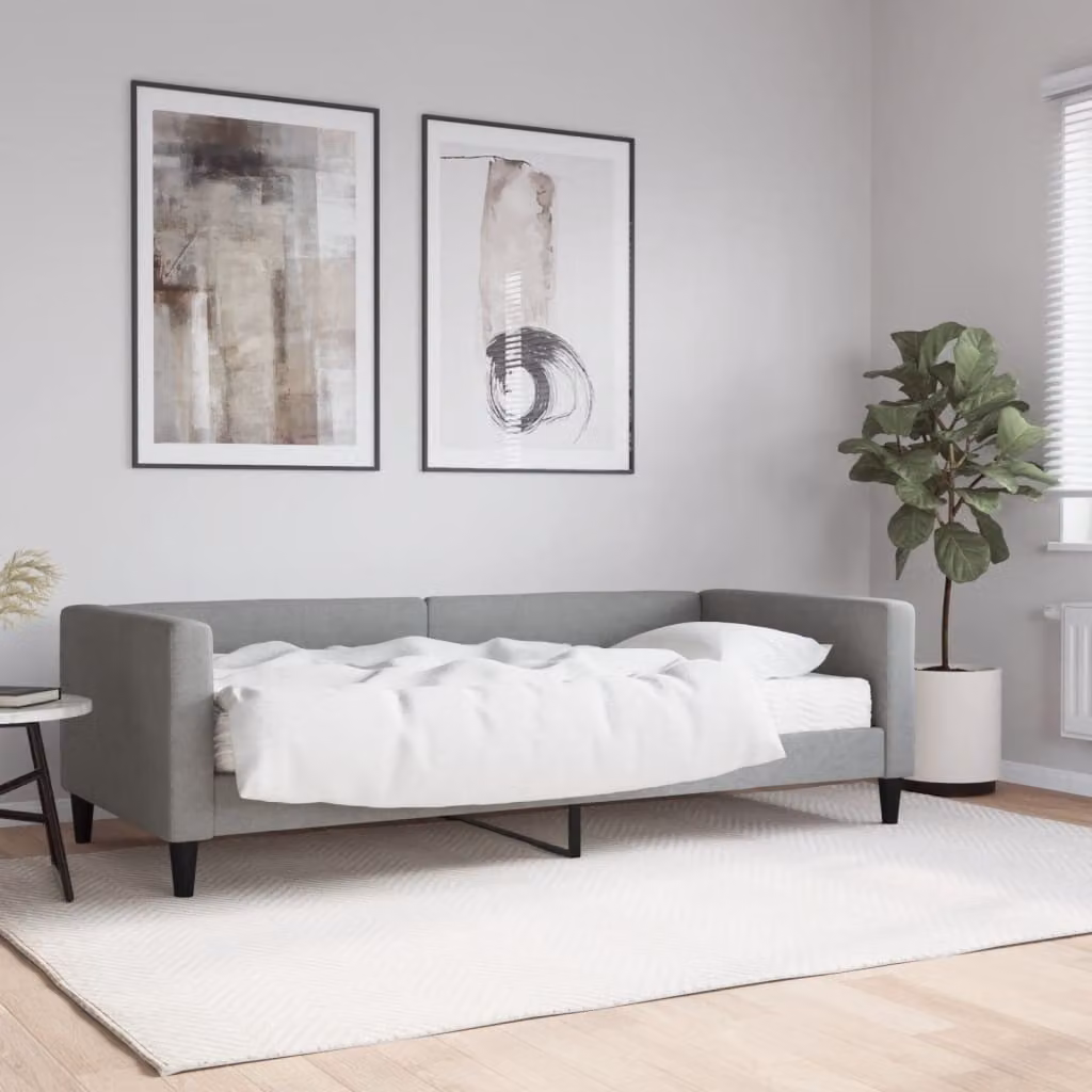 Maison Exclusive - Divano letto con materasso grigio chiaro 90x200 cm in tessuto