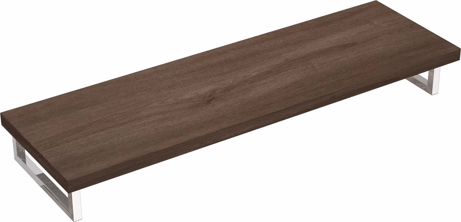 doporro Mensola Sospesa Porta Lavabo 50x160 cm in Legno Marrone, Consolle da Parete per Lavabo da Appoggio, Mobile da Bagno con Staffe Platte01