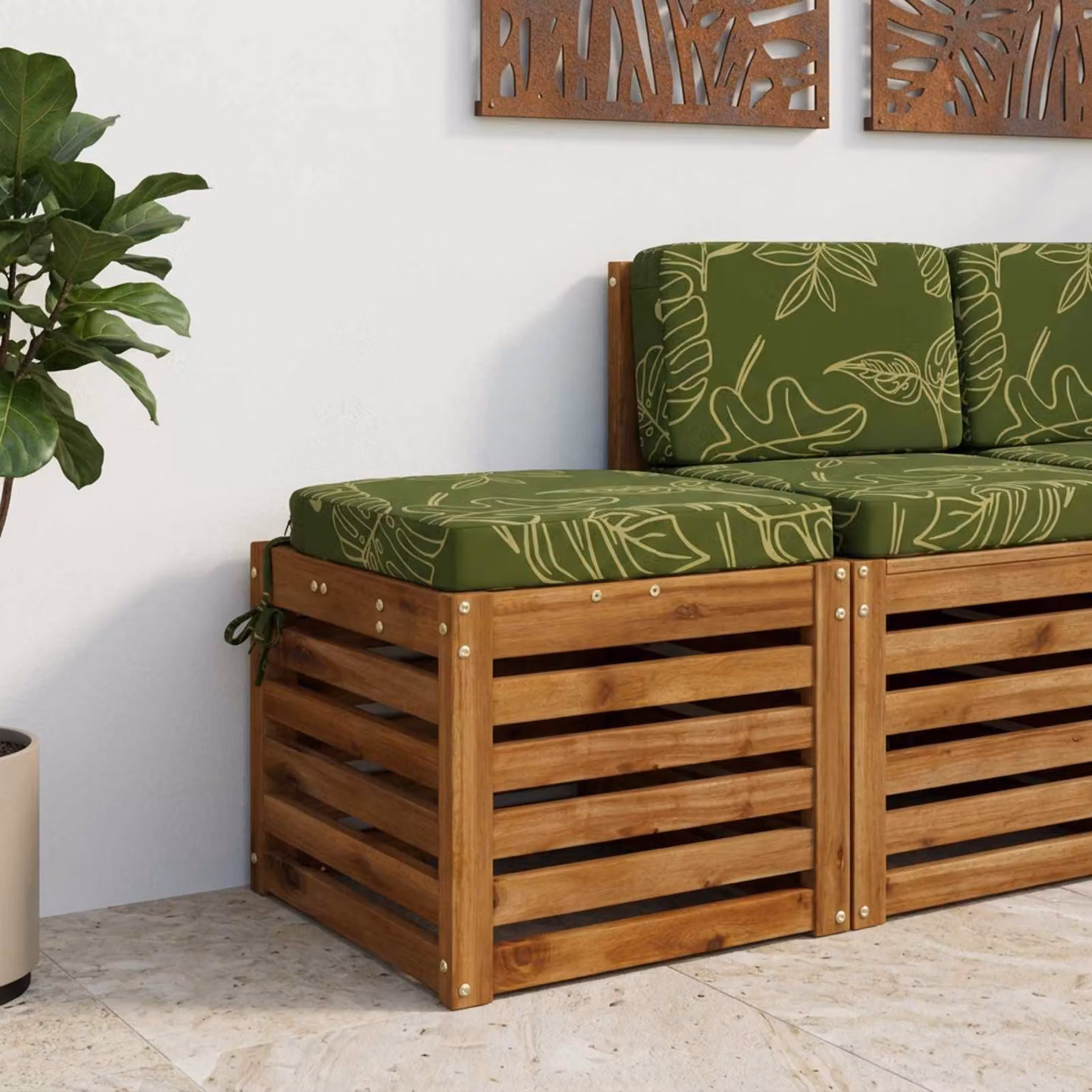 Cuscino per sedile vidaXL SOEST verde in poliestere con rivestimento rimovibile e lavabile