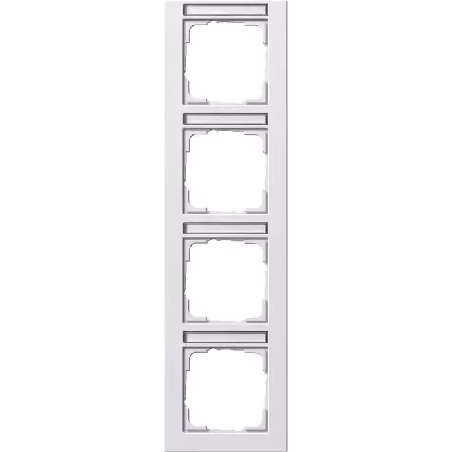 Gira 111422 Cornice di copertura quadrupla BSF verticale Gira E2 Bianco puro opaco