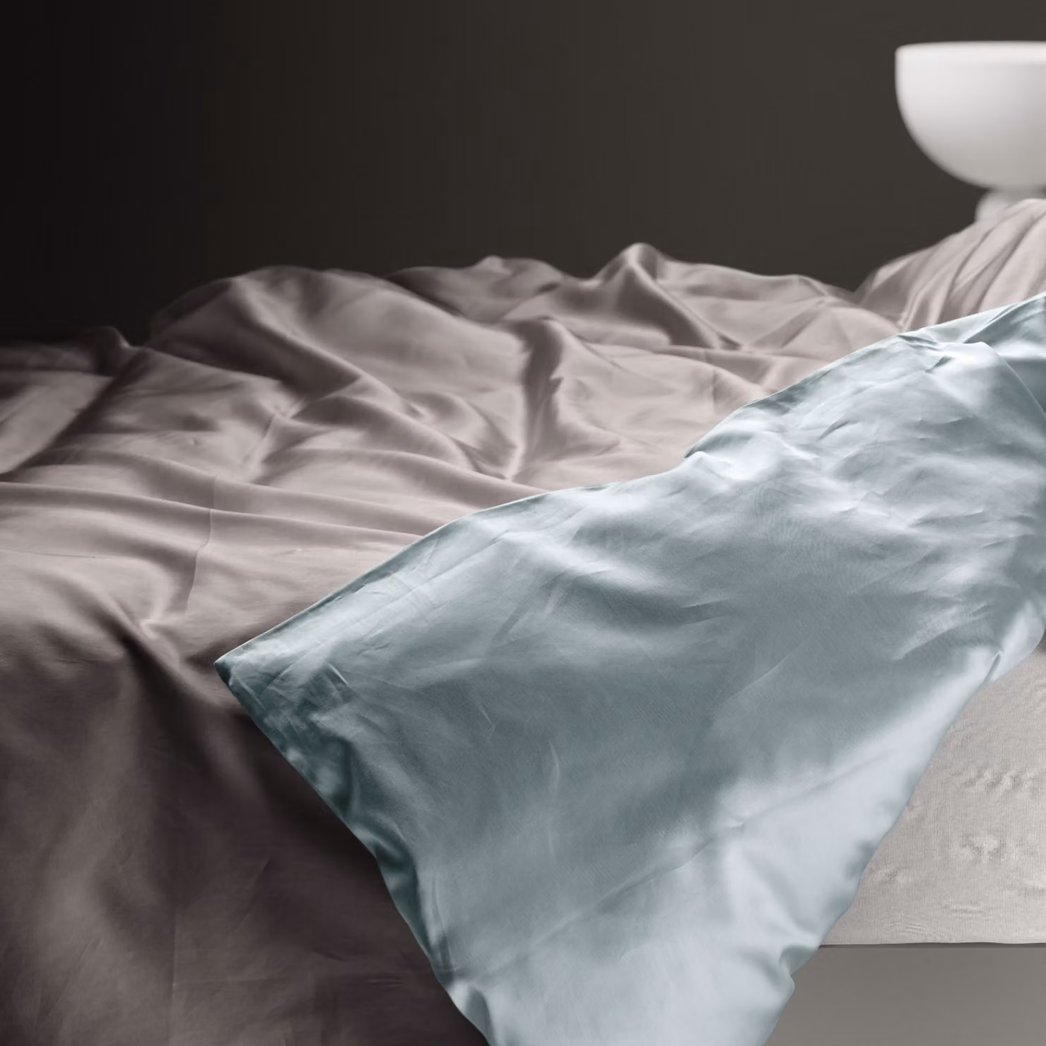 Copripiumino reversibile DaunenStep Oasi Kiss in cotone mako satin grigio L: 135 cm x P: 200 cm – 2
