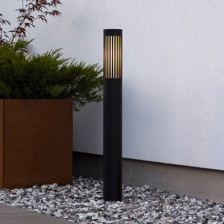 Konstsmide Lampioncino da giardino Pistoia, dimmerabile, Nero, Alluminio, Lampada da esterni