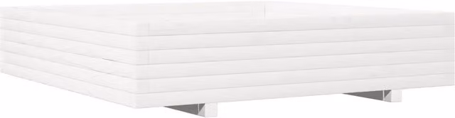 Fioriera in legno di pino bianca per giardino ornamentale o orto, L: 110 cm, P: 110 cm, H: 26,5 cm