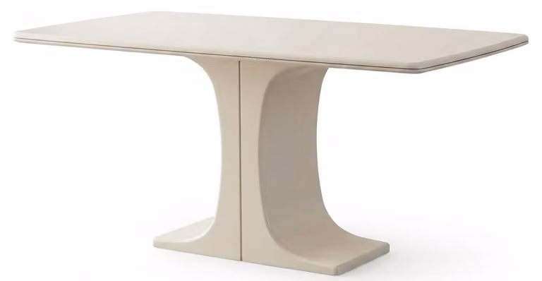 Tavolo da pranzo moderno, bianco, in legno, rettangolare, grande tavolo per la cucina