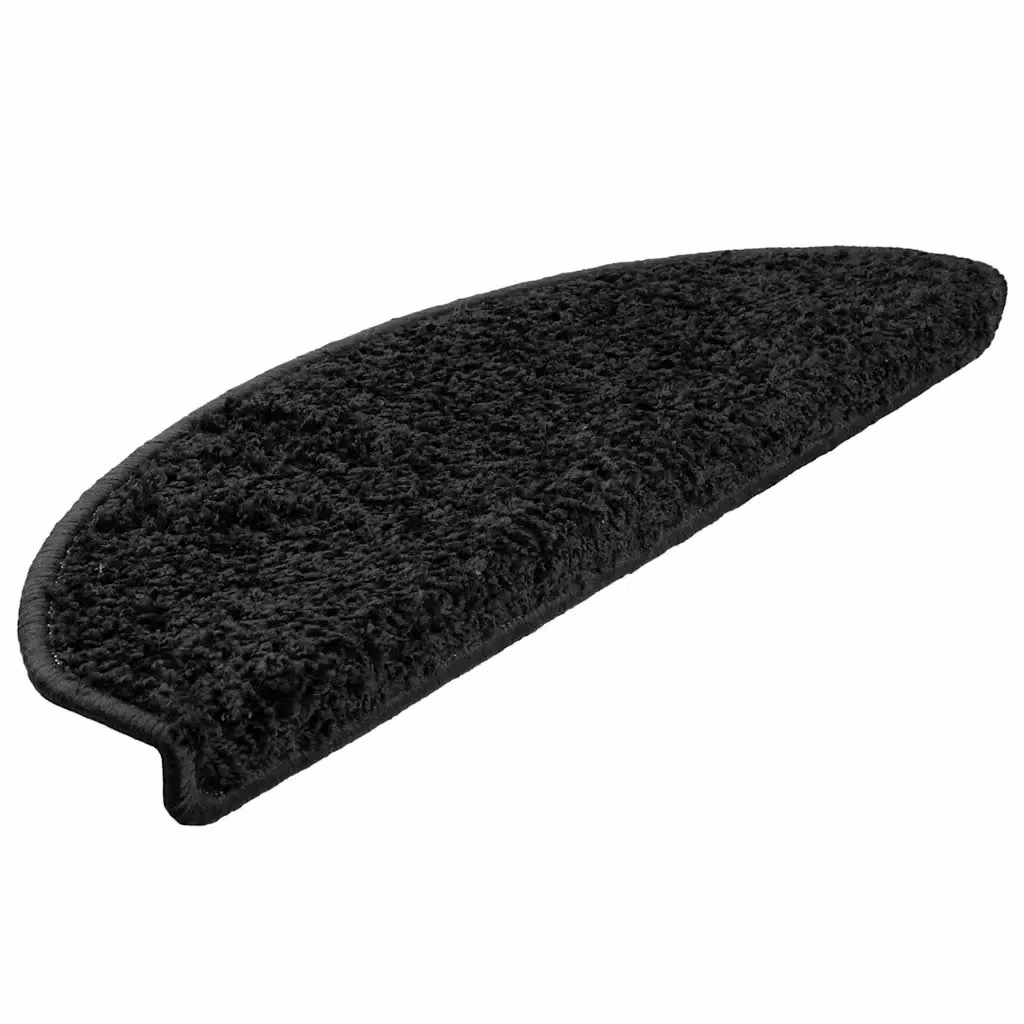 Set di 30 tappetini per scale semicircolari vidaXL, antiscivolo e autoadesivi, colore nero, L: 65 cm, P: 40 cm, H: 2 cm – 2