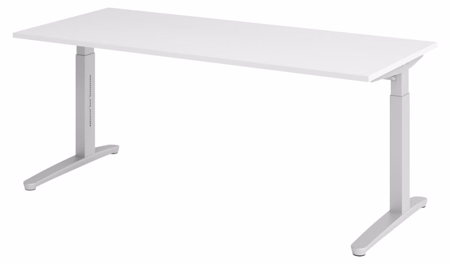 Scrivania bümö Serie XB - Decorazione: bianco, struttura: argento, dimensioni: 180 x 80 cm