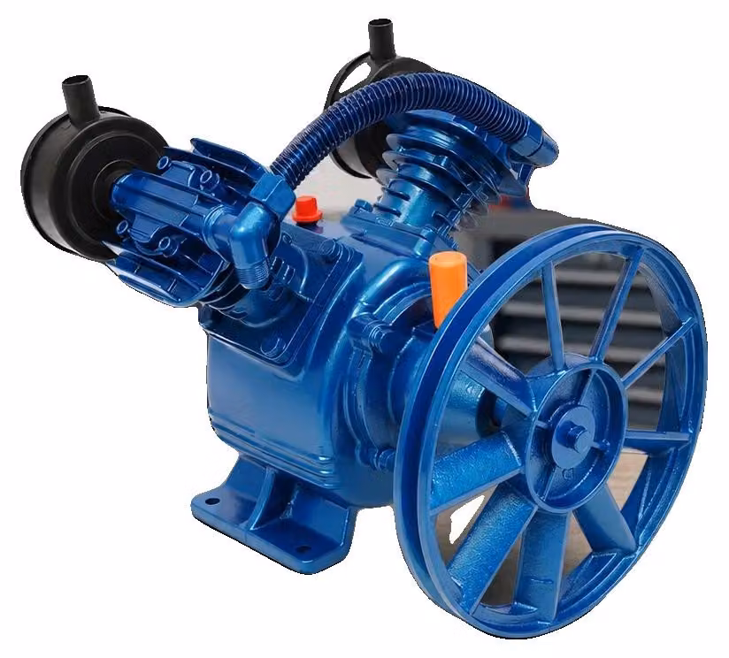 Testa pompa per compressore d'aria, 1,5 kW, 8 bar / 115 PSI, 1000 giri/min, realizzata in ghisa, con corpo in lega di alluminio