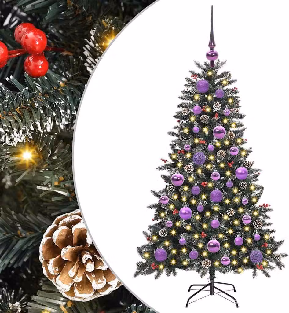 Albero di Natale artificiale verde 120 cm PVC, plastica e acciaio