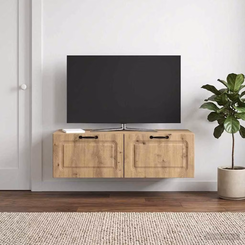 vidaXL Mobile Porta TV da Muro Moderno in Rovere, Marrone, L: 98 cm, P: 41 cm, H: 30 cm