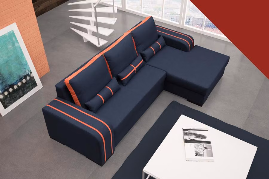 Sofa Schlafsofa Designer Sofa mit Bettfunktion + Bettkasten Ecksofa Couch