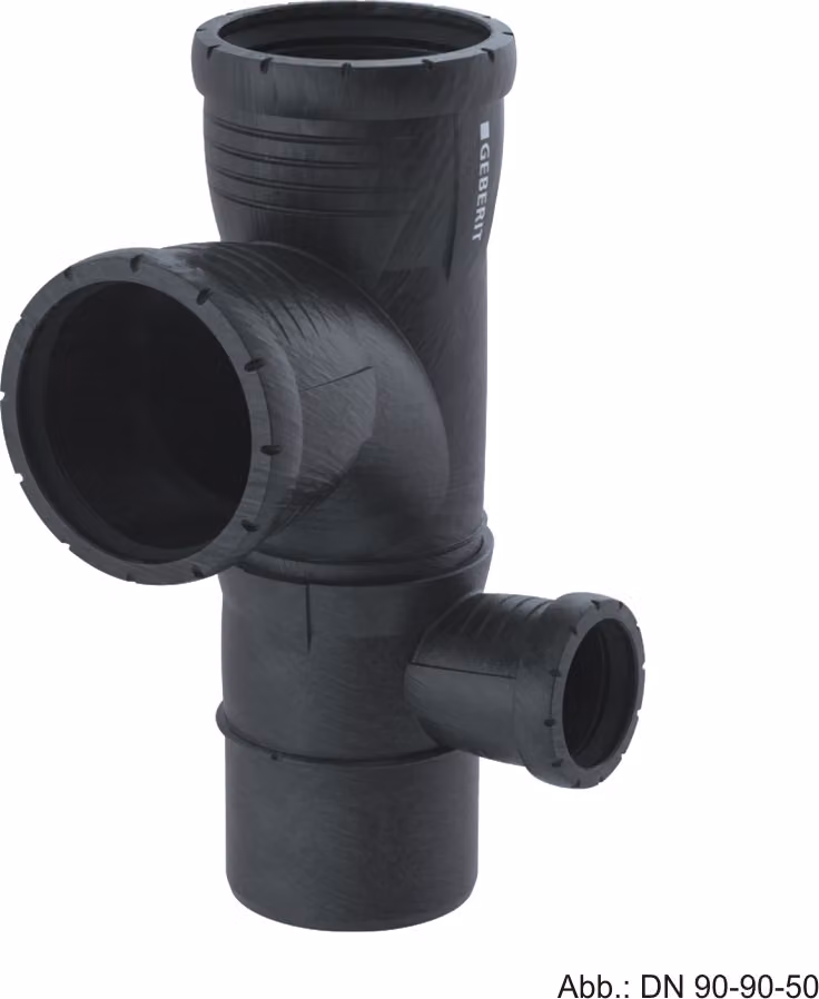 Geberit Silent-Pro gomito combinato di derivazione angolare, DN 100-100-50 destra