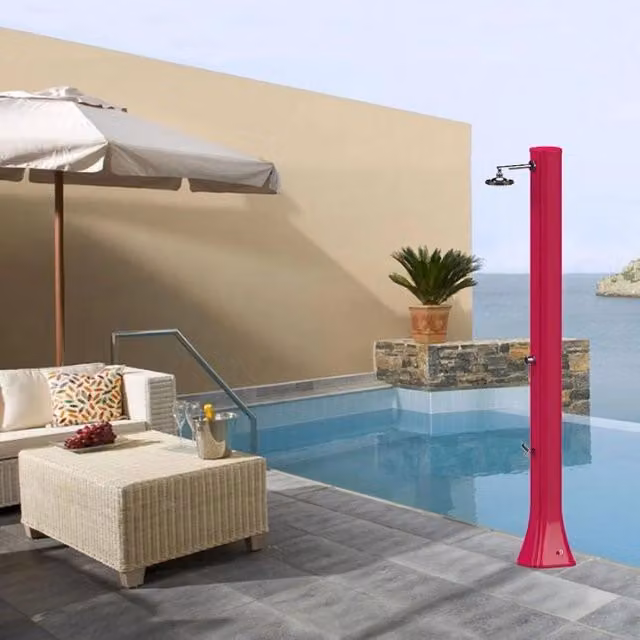 Doccia solare da giardino BIG HAPPY FIVE 40 LITRI in polietilene, con lavapiedi - Doccia Solare Da Giardino Big Happy Five 40 Litri In Polietilene, Con Lavapiedi Colore Blu Colore: Bianco