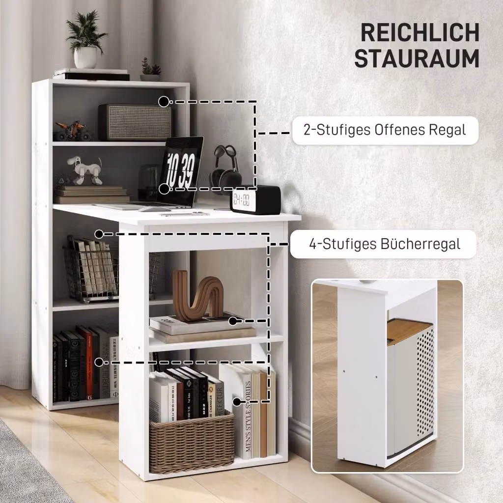Scrivania REDOM bianca con finitura opaca per home office e sala da pranzo L/P/H: 120 x 55 x 120 cm – 2