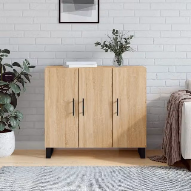 Credenza-Buffet-Armadio da cucina Rovere Sonoma 90x34x80 cm in Legno Multistrato 774657
