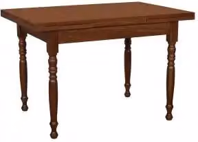 Tavolo da cucina in legno allungabile arte povera noce scuro mod duetto gambe tornite