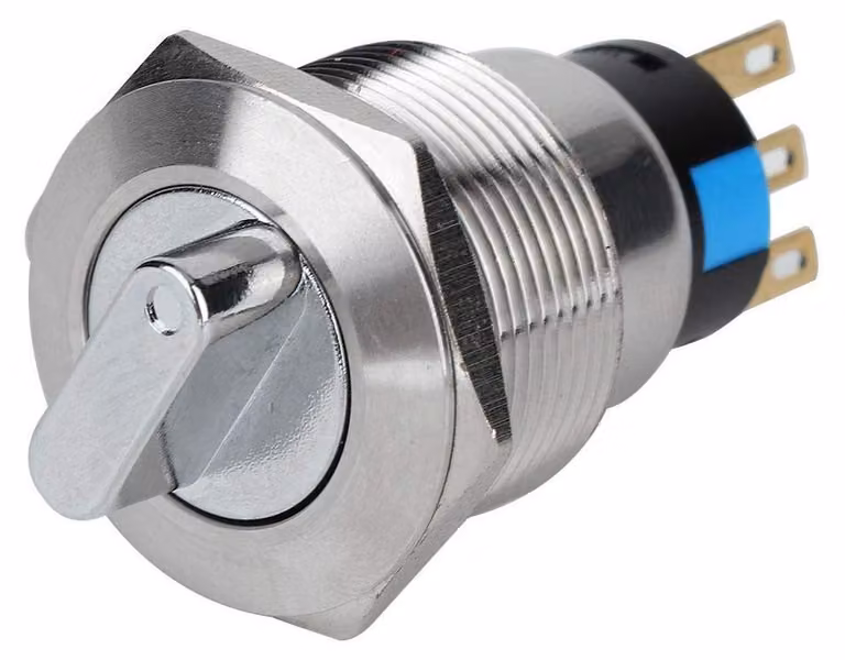 Interruttore rotativo da 19 mm, acciaio inossidabile, grado di protezione IP67, impermeabile, 3 poli, 2 posizioni