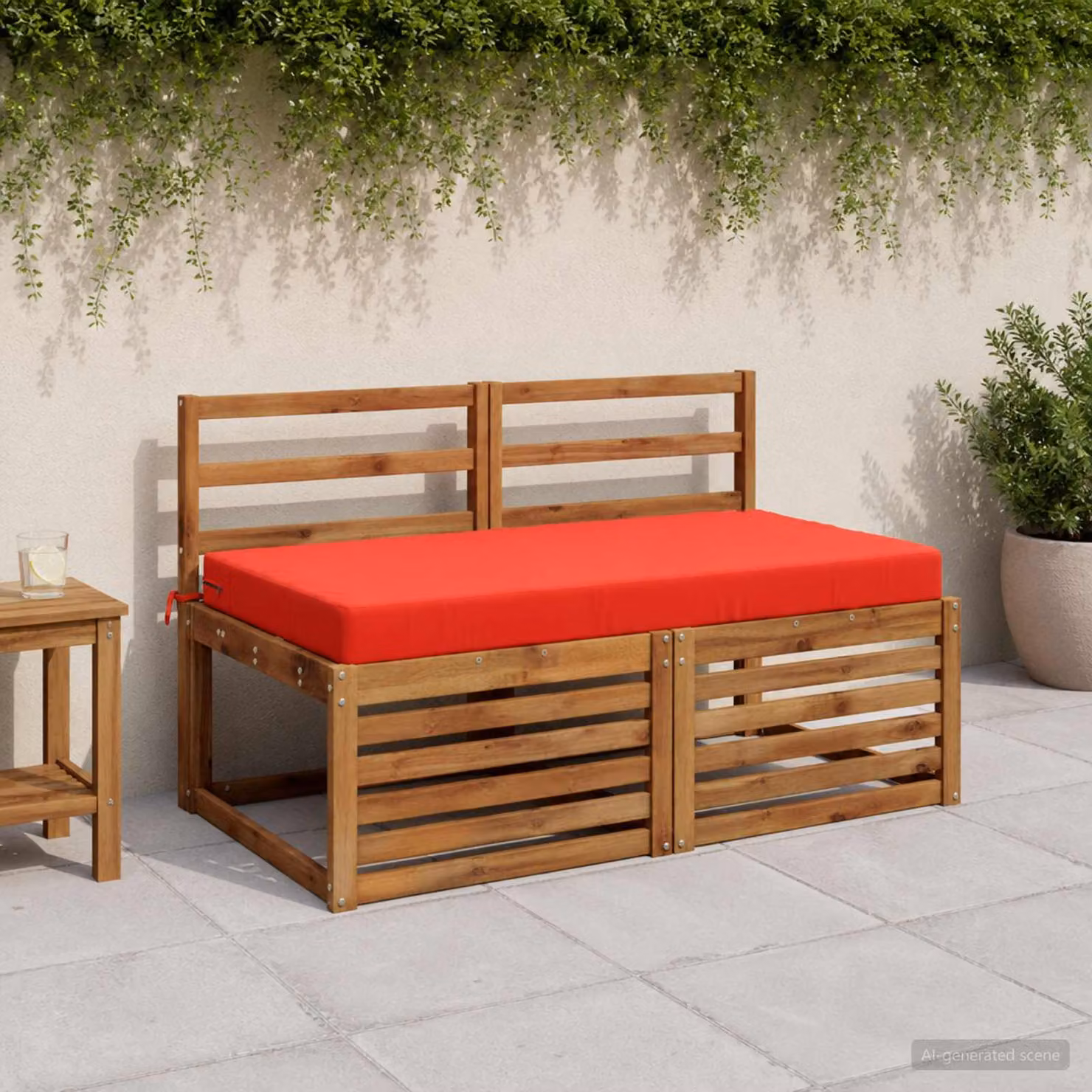 Cuscino per la seduta vidaXL SOEST in poliestere rosso con rivestimento lavabile e resistente ai raggi UV