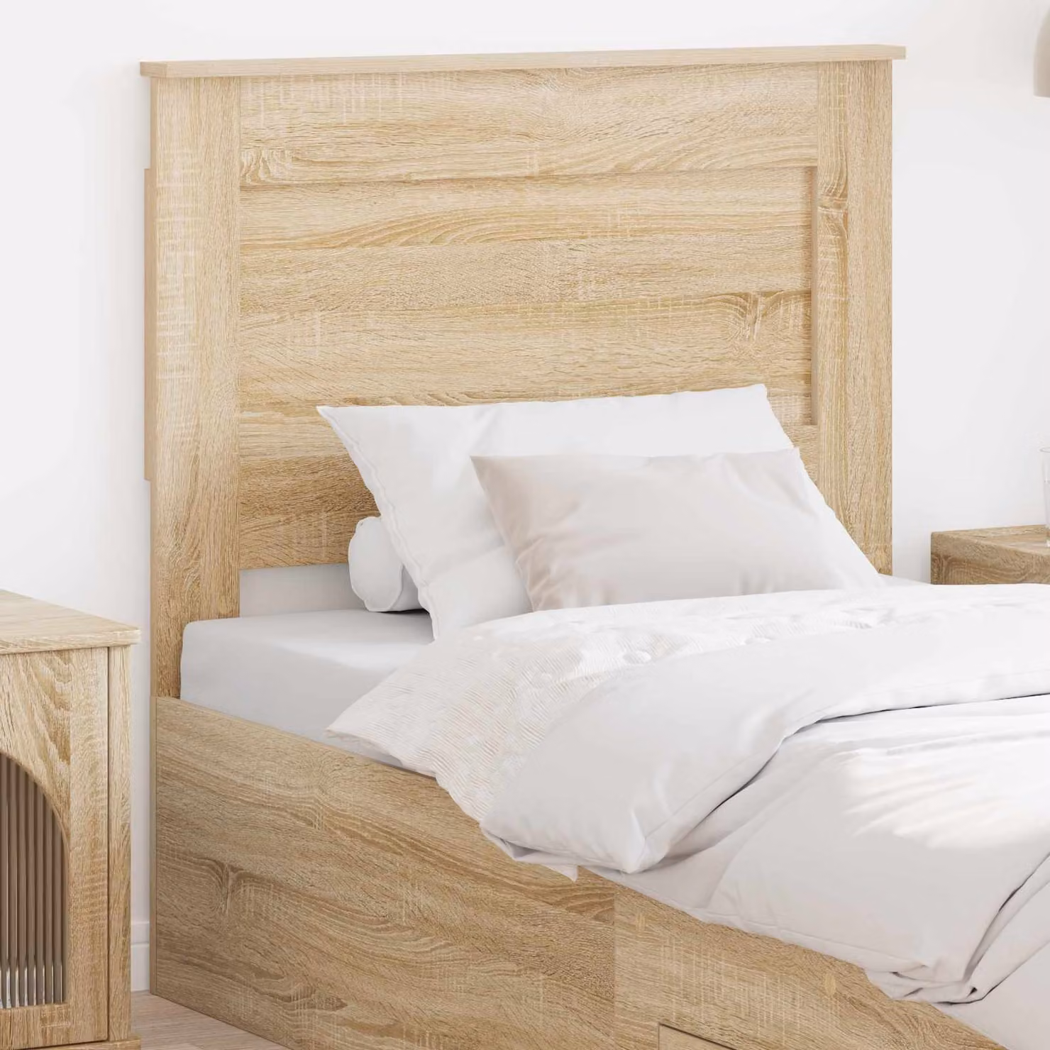 Testiera per letto vidaXL in legno ingegnerizzato Rovere Sonoma, colore marrone, stile moderno