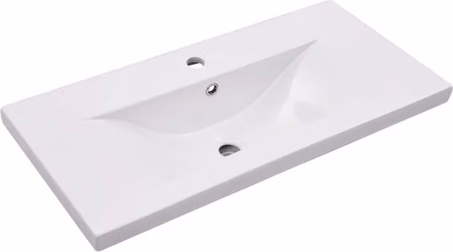 Lavabo da incasso rettangolare in ceramica bianco DESIGN IN L: 81 cm, P: 39,5 cm, H: 18,5 cm CFW4350072
