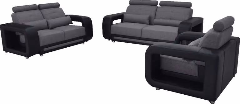 Sofa Garnitur Couch Polster Design Sitz Komplett Set Leder Garnituren
