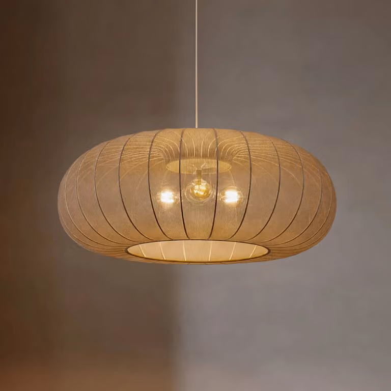 Lampada a sospensione Helin Lindby, dimmerabile, Marrone / Ruggine, Soggiorno / Sala da pranzo, Tessuto / Stoffa / Seta, Scandinavo, Lampada a sospensione