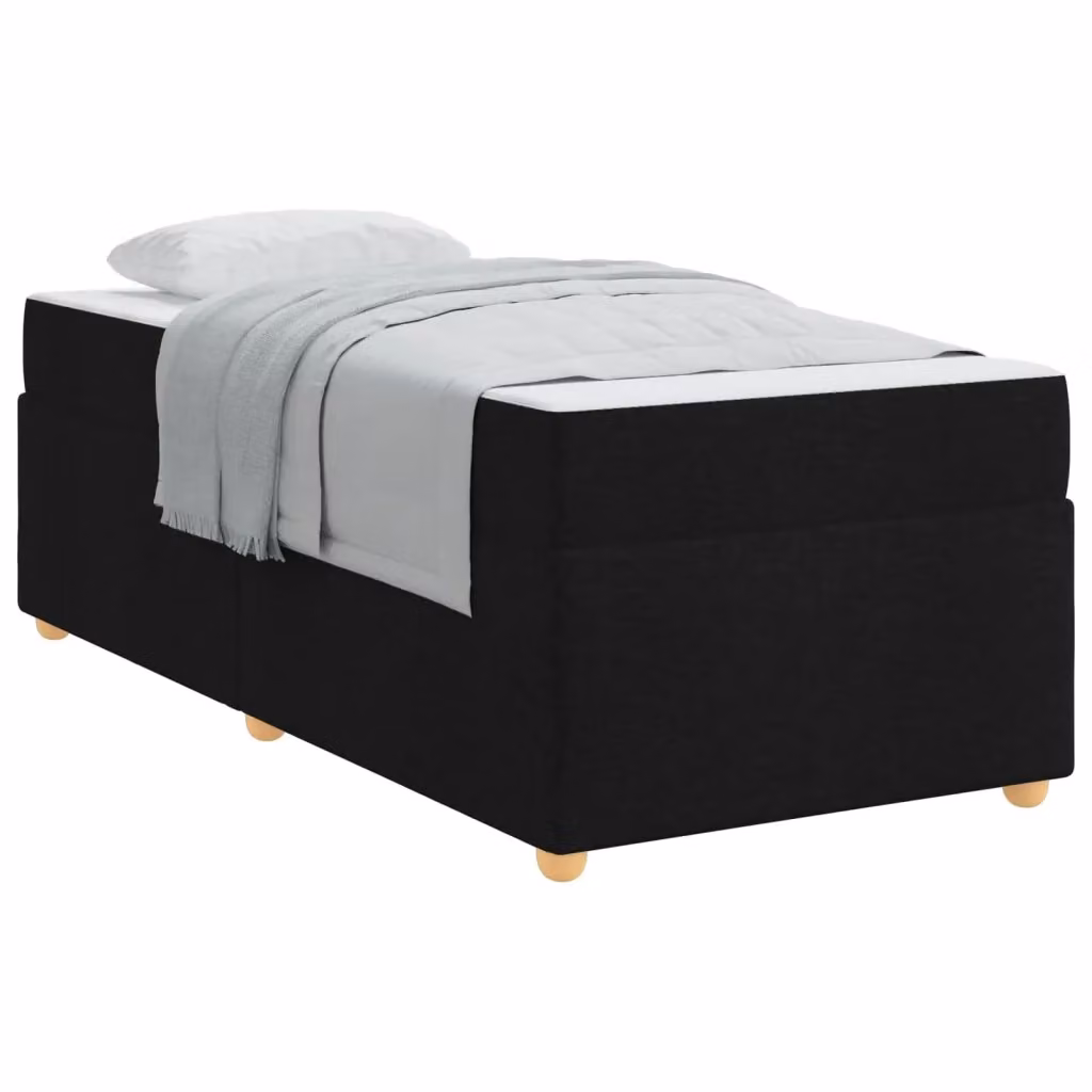 Letto moderno vidaXL con materasso in tessuto nero, L 80 x P 200 cm – 2