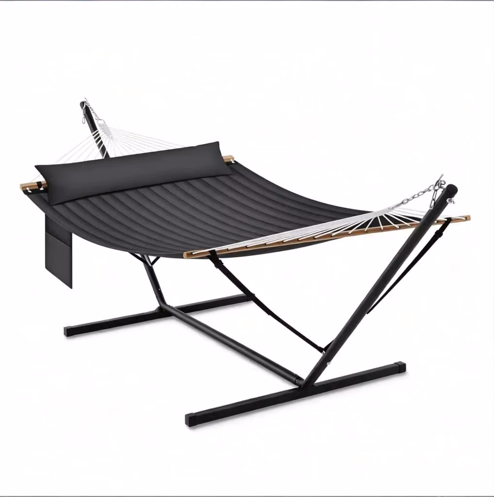 Amaca doppia con supporto in metallo e tessuto outdoor antracite per adulti – 2