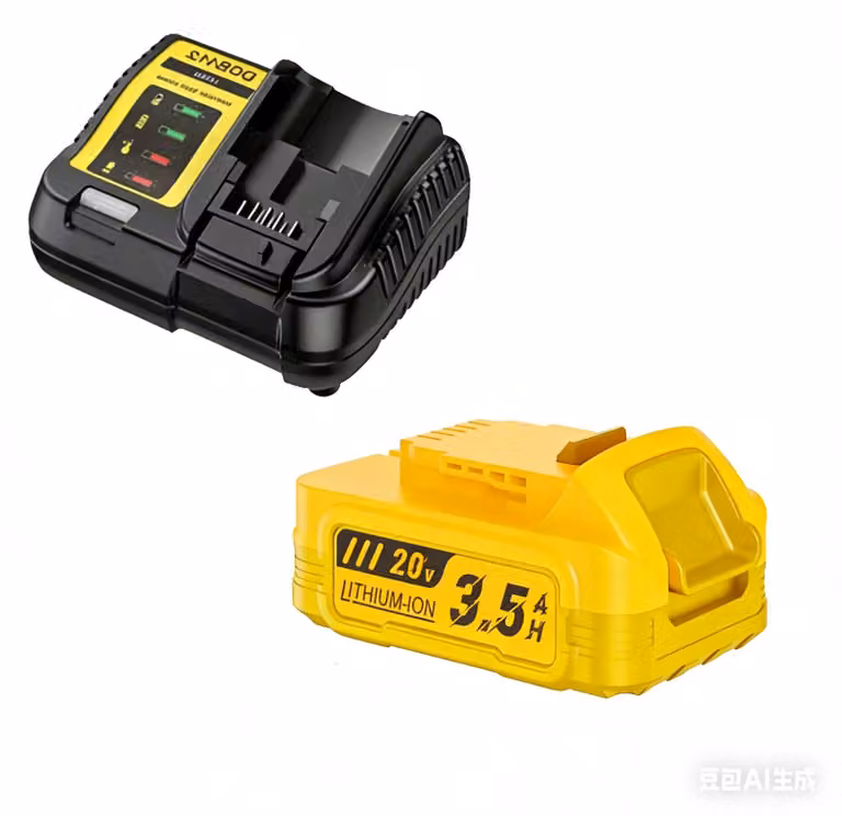 DCBP034 20 V - Batteria e caricabatterie - Batteria di ricambio agli ioni di litio - 3500 mAh / 3,5 Ah - Compatibile con gli utensili Dewalt 20 V MAX - 1 batteria + caricabatterie da 4 A