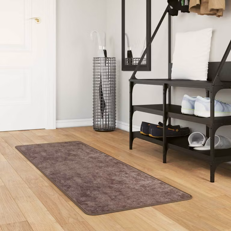 Tappeto Runner MARSA vidaXL Grigio, Design Moderno Astratto, Lavabile e Antiscivolo, L 100 x P 50 cm