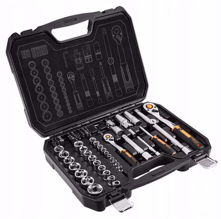 topex 10-054 set di bussole 1/2 2, 1/4, 73 pz, crv