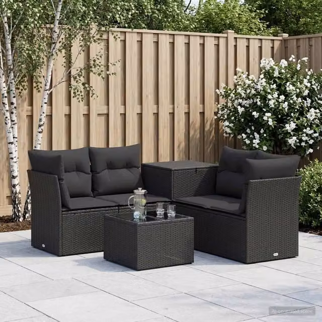 Set di divani 6 pz Nero 55 x 55 x 37 cm 3447337