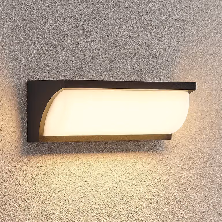 Applique da esterni a LED Aune Lucande, Nero, Alluminio, Moderno, Applique LED da esterni