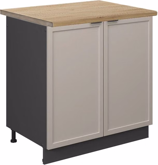 Mobile lavello cucina Fame-Line GrigioBeige/Antracite 80 cm, PL Rovere Vicco