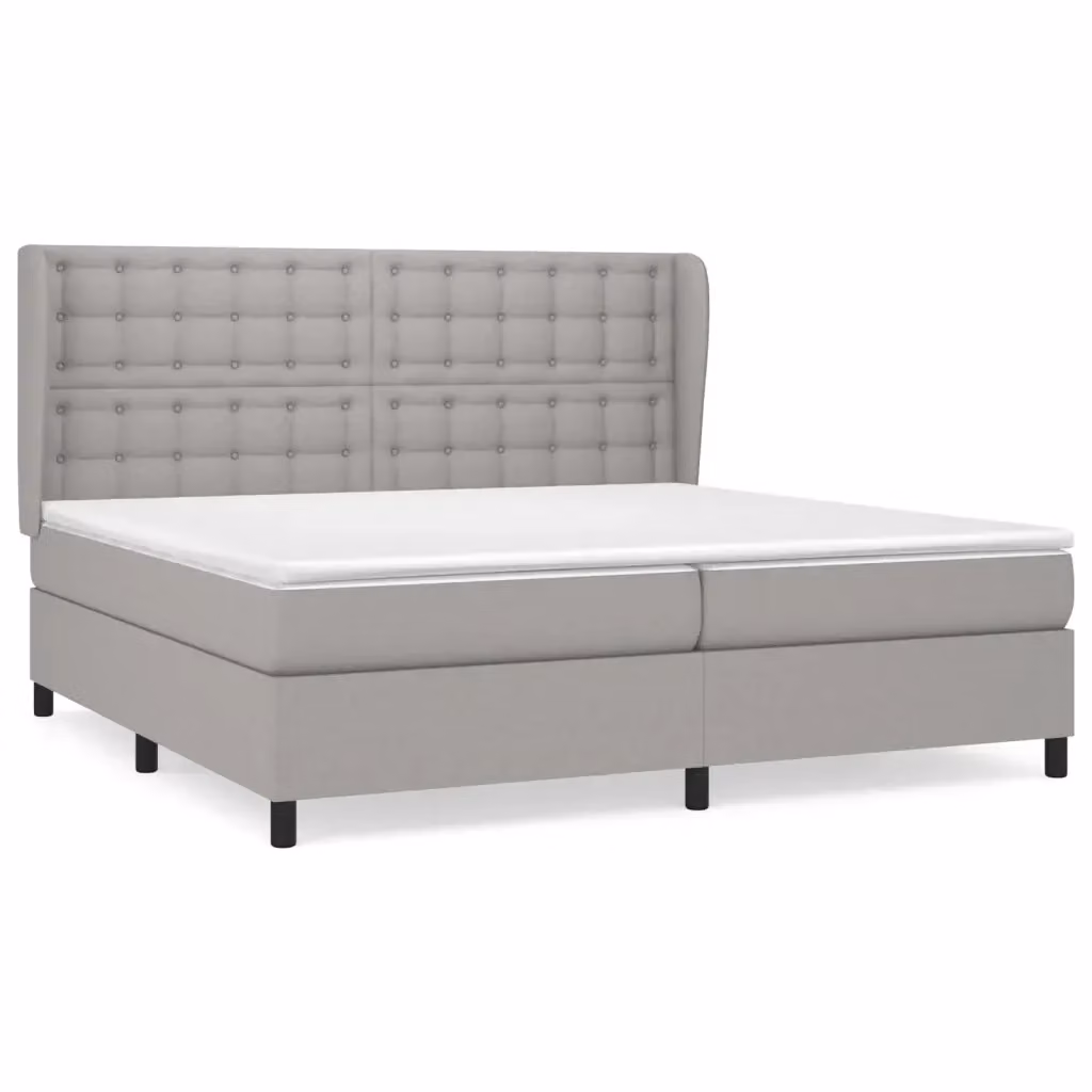 Letto Ibrido vidaXL con Materasso a Molle e Struttura in Legno di Larice Grigio e Bianco 200 x 200 cm – 2