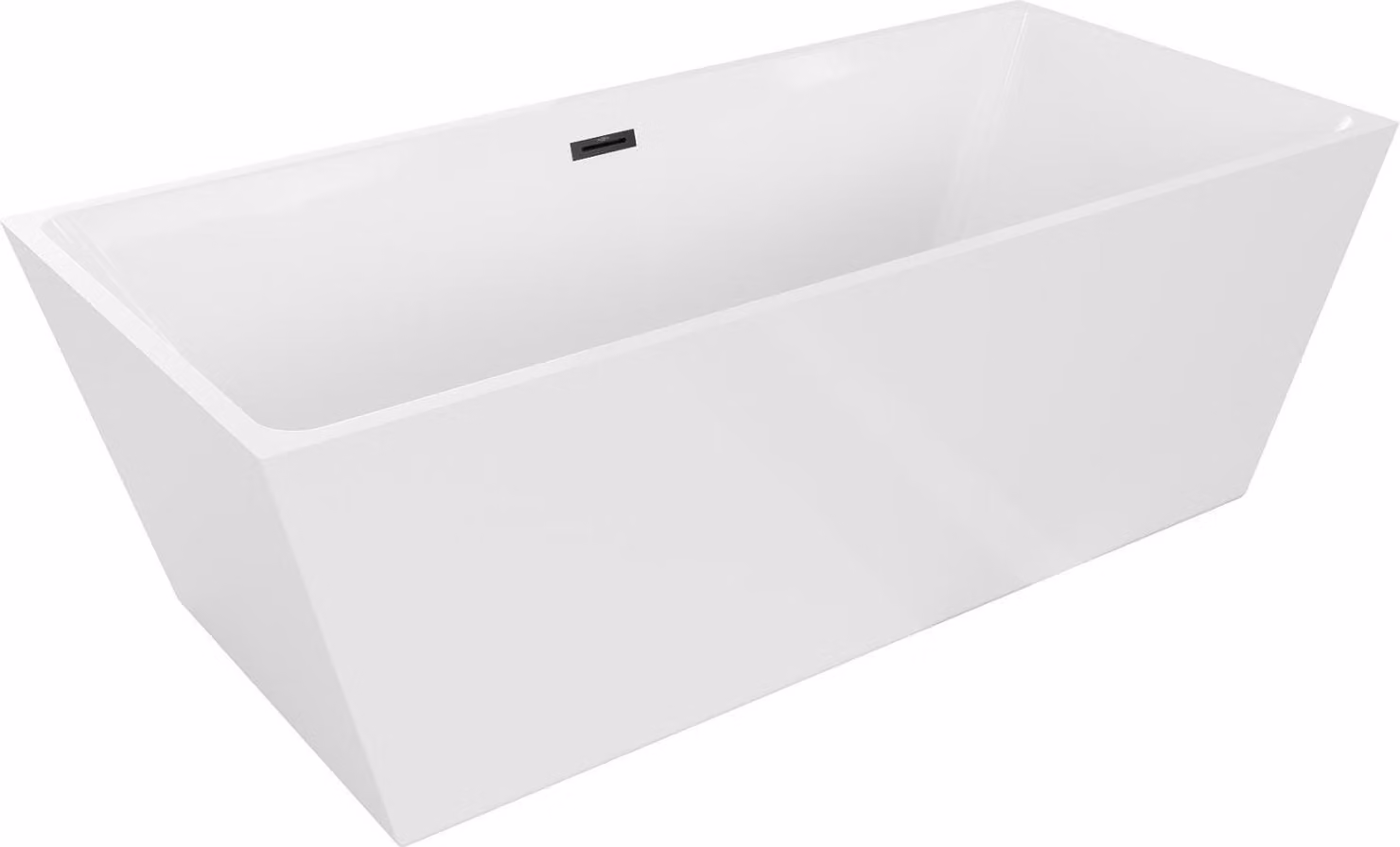 Mexen Lita vasca da bagno indipendente 170 x 75 cm, bianca, troppopieno nero - 52121707500-70