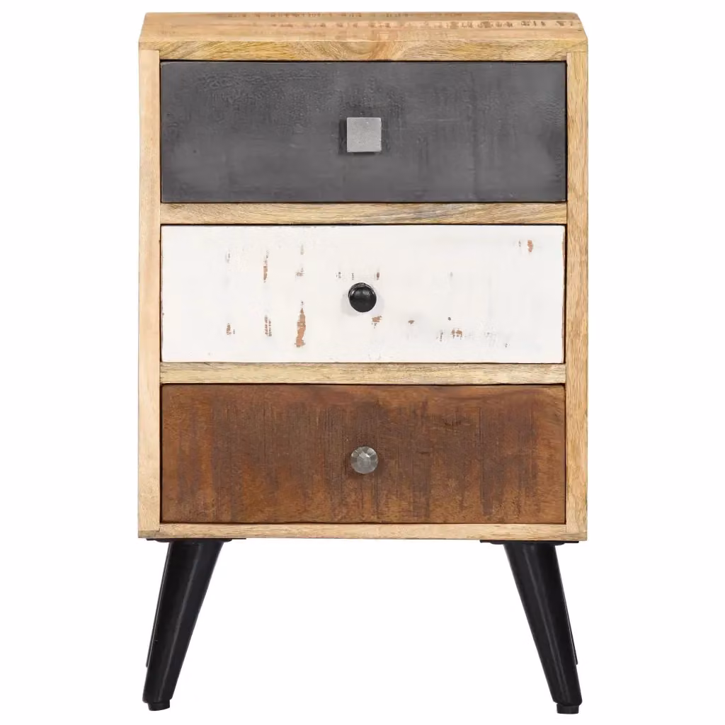 Comodino sospeso Design Mania in legno di mango stile mid-century L: 40 cm, P: 30 cm, H: 60 cm – 2