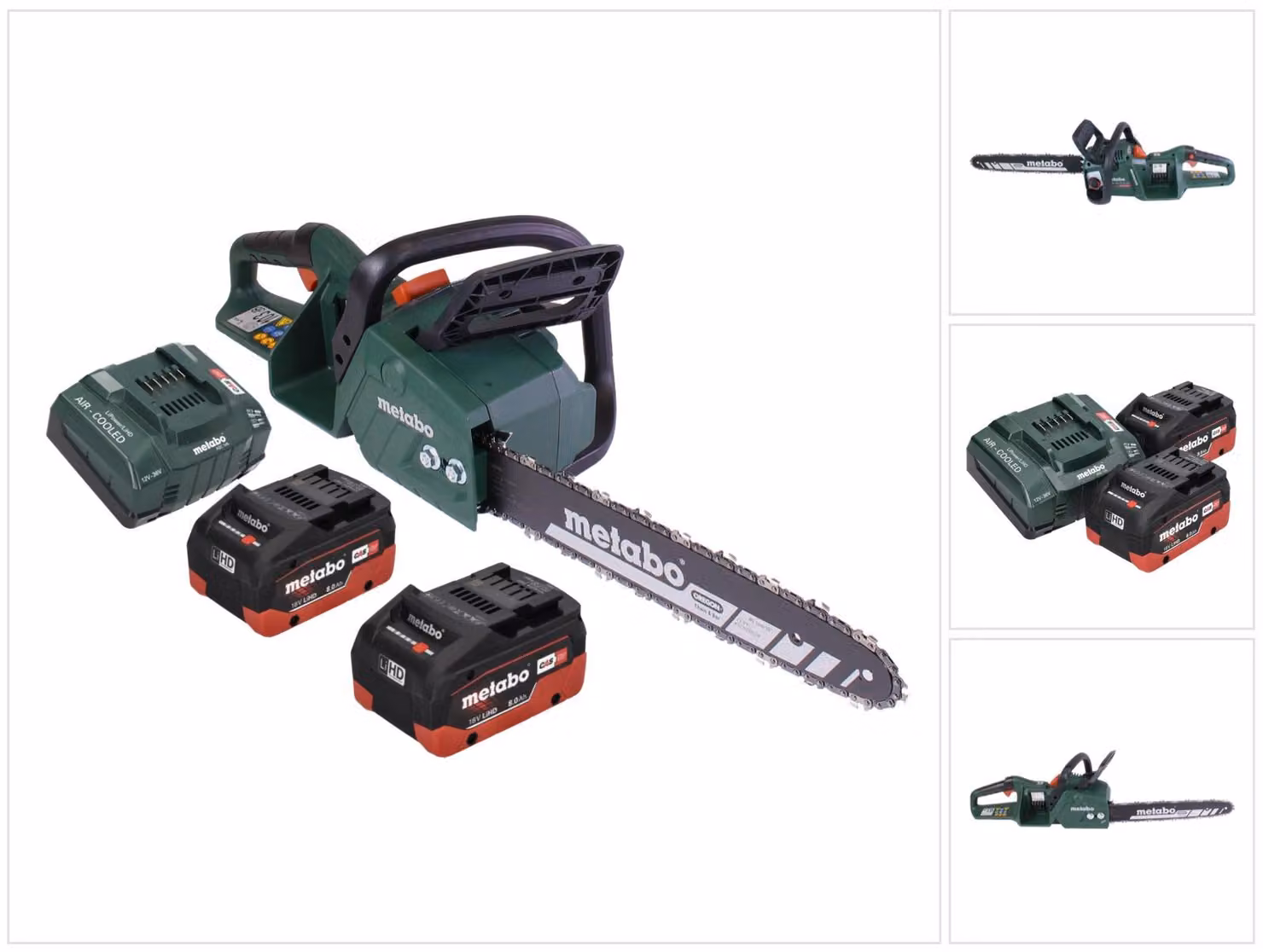 Metabo MS 36-18 LTX BL 40 Motosega a batteria 36 V ( 2x 18 V ) 40 cm 22 m/s brushless + 2x batteria 8,0 Ah + caricabatterie
