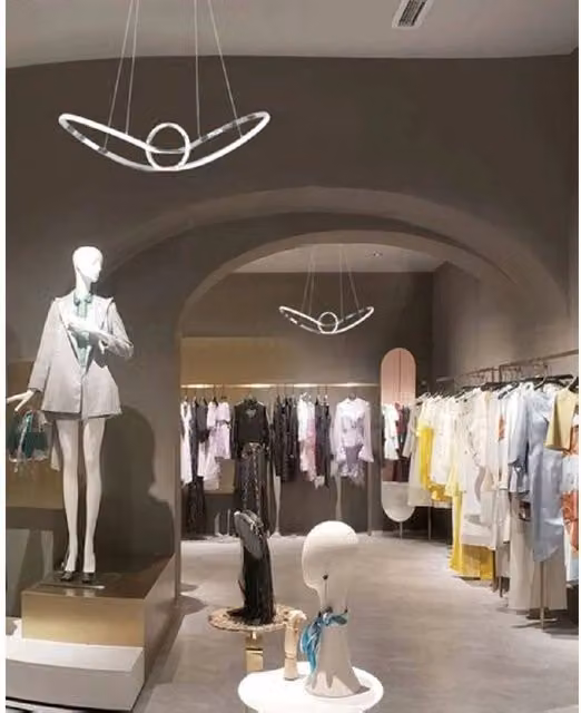 Lampadario a sospensione moderno Trade Shop in metallo argento con LED da 38W e luce regolabile CCT