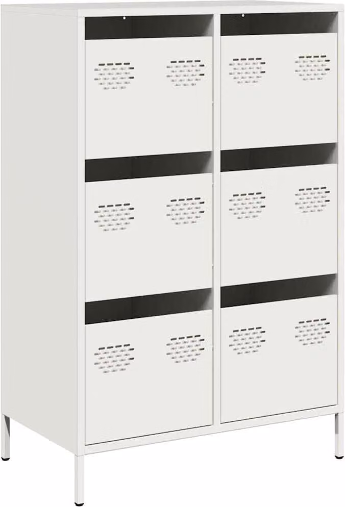 Credenza Bianca 68x39x101,5 cm in Acciaio