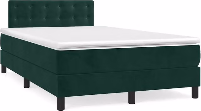 Letto Ibrido vidaXL con Struttura in Legno di Pino e Rivestimento in Velluto Verde e Bianco L/P/H: 120 x 200 x 88 cm