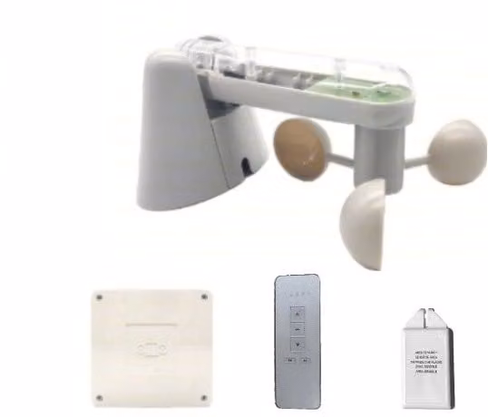 KIT SET PER DUE 2 MOTORI CON SENSORE VENTO LUCE PIOGGIA TENDA TENDE DA SOLE KITP