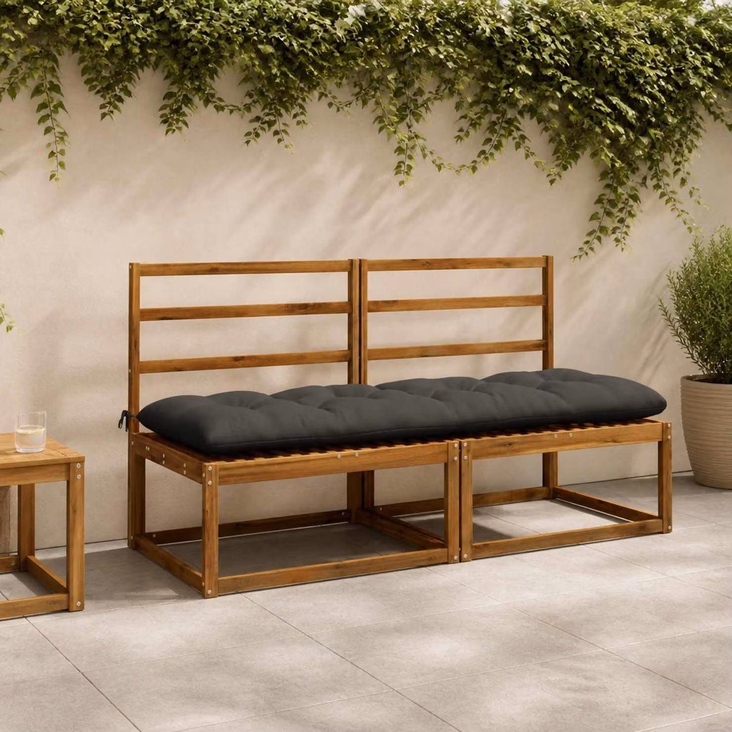vidaXL Cuscino per panchina VIANEN 100% Poliestere Antracite