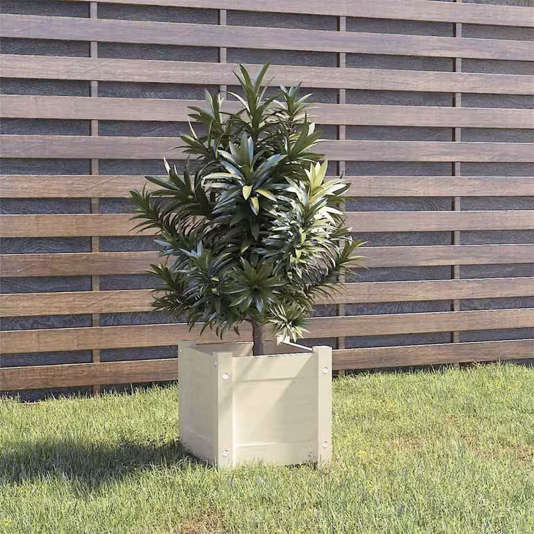 vidaXL Fioriera da Giardino Bianca in Legno di Pino L/P/H: 31 x 31 x 31 cm