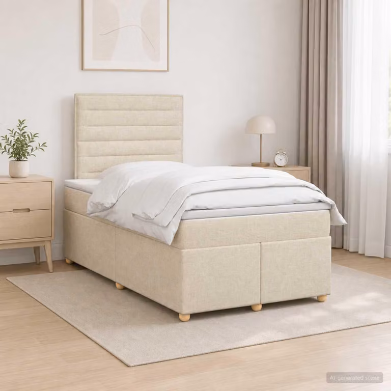 Maison Exclusive - Letto boxspring con materasso marrone scuro 120 x 200 cm tessuto
