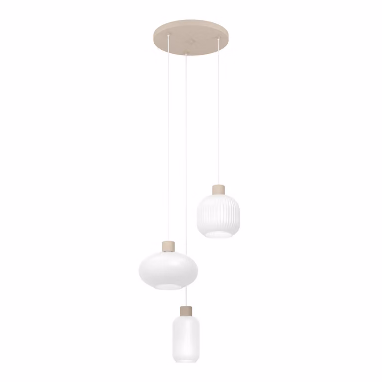 EGLO Lampada a sospensione Dasmina, dimmerabile, Bianco / Opale, Soggiorno / Sala da pranzo, Vetro, Giovanile, Lampada a sospensione