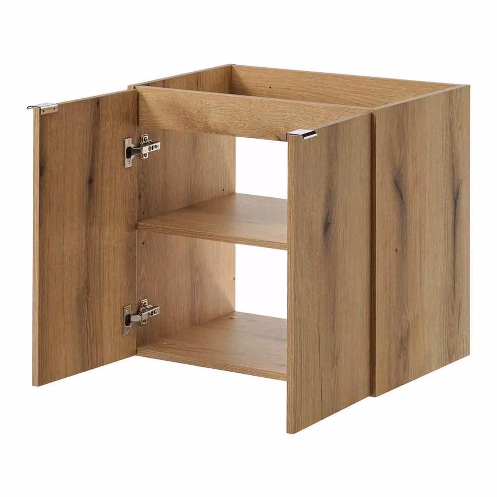 Armadio Pensile Sottolavabo NEWPORT en.casa con Piano di Lavoro Effetto Rovere Marrone L: 60 cm, P: 40 cm, H: 60 cm – 2