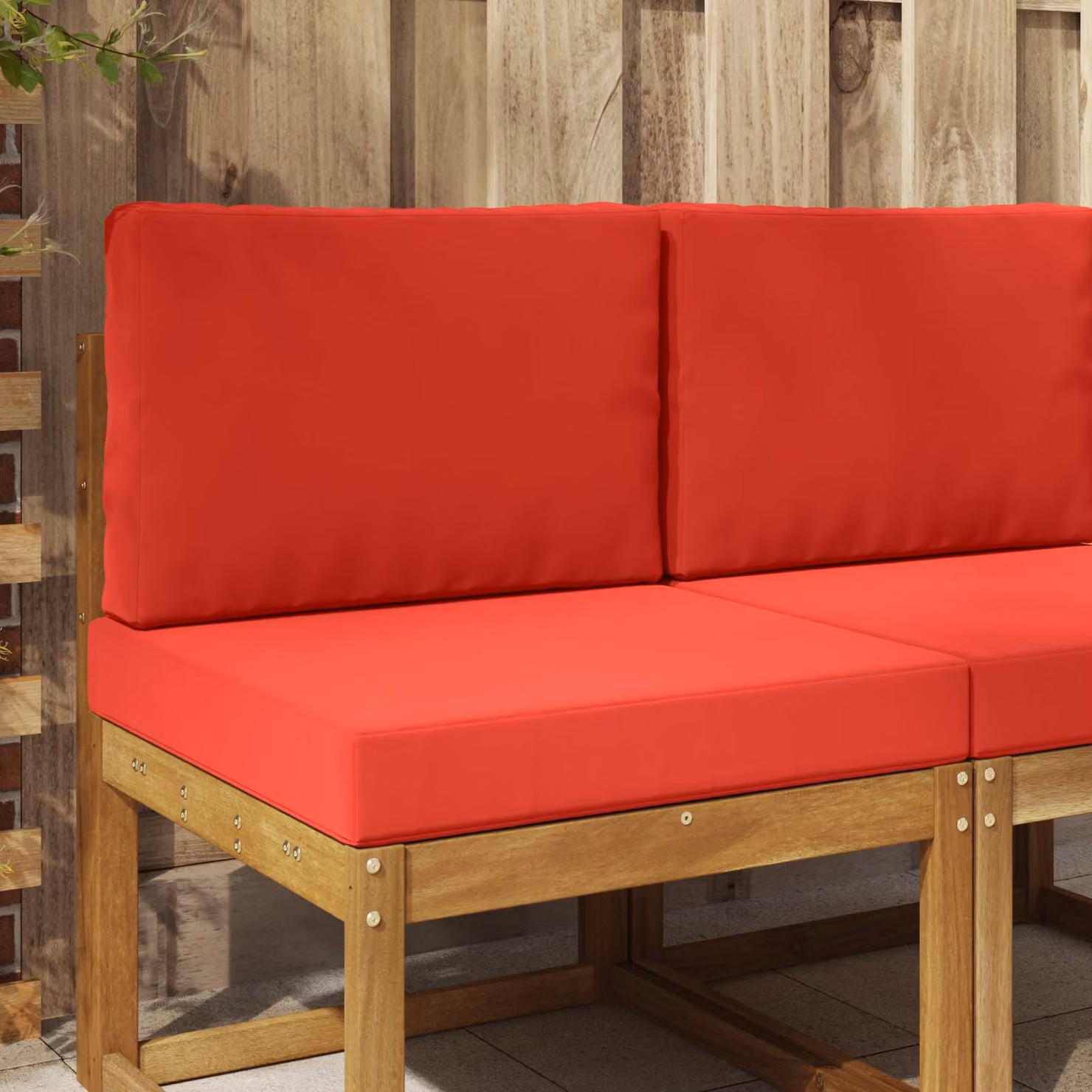 vidaXL Cuscino per divano da esterno quadrato in poliestere rosso 60 x 60 cm