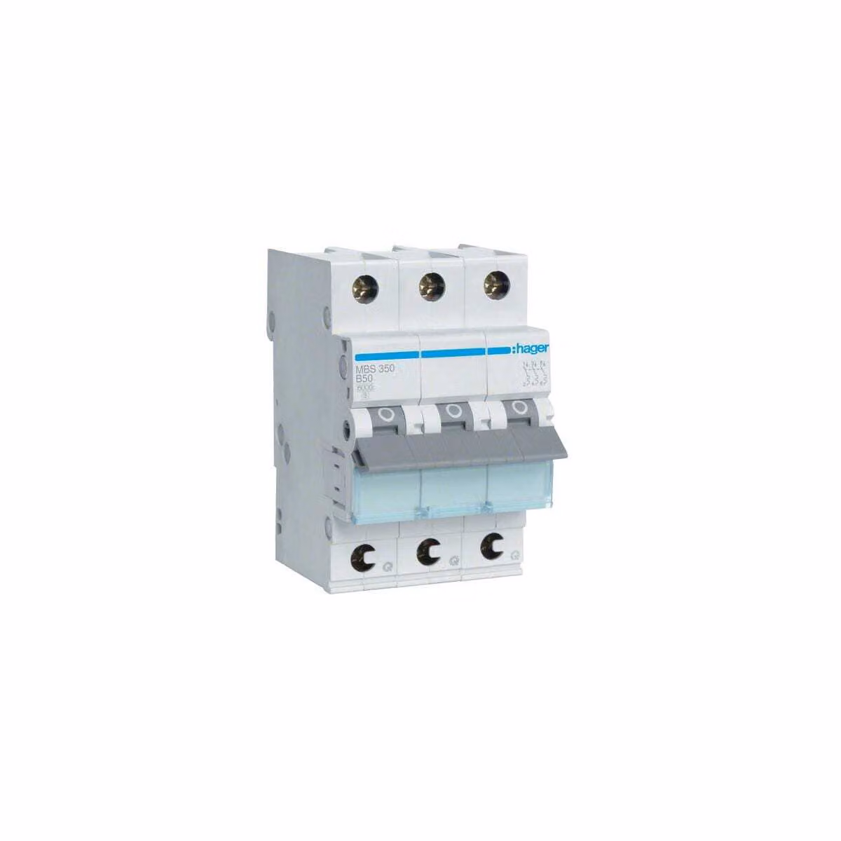 Interruttore Hager LS 3 poli 6kA B-50A 3M QC MBS350