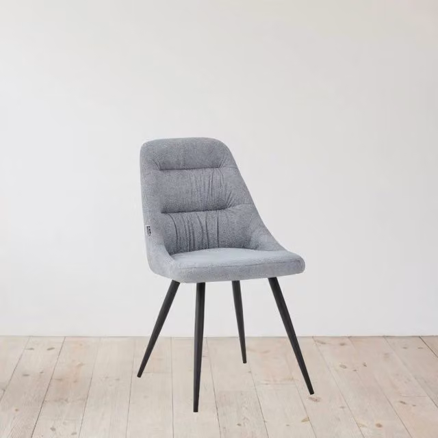 Sedia imbottita Cascade in tessuto colore grigio chiaro set 2 pezzi
